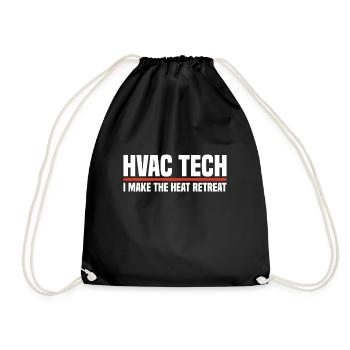 I make the Heat Retreat HVAC Tech Funny Technician - Drawstring Bag - black - Front