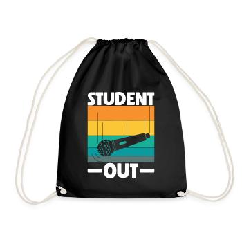 Student Out Mic Drop Abschluss im Ruhestand - Turnbeutel - Schwarz - Vorne