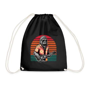 Sasquatch Bigfoot Ukulélé Hawaii Sunset Vintage Me - Sac de sport léger - noir - Devant