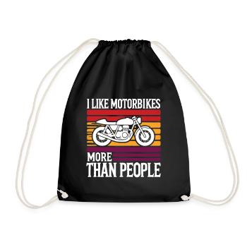 J’aime les motos plus que les gens Moto drôle - Sac de sport léger - noir - Devant