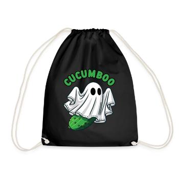 Gurke Lustige Gurke Halloween Kostüm Ghost Bo - Turnbeutel - Schwarz - Vorne