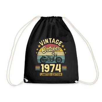 Motard 50 Ans 1974 Octobre Anniversaire - Sac de sport léger - noir - Devant