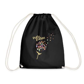 Pustekuchen Dandelion Muffins Cupcakes Pun - Drawstring Bag - black - Front