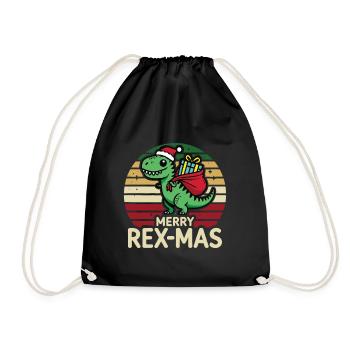 Merry Rex Mas T-Rex Dinosaure Noël Humour drôle - Sac de sport léger - noir - Devant