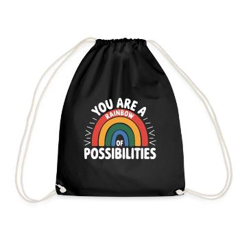 Ihr seid ein Regenbogen der Möglichkeiten Teacher Empower - Turnbeutel - Schwarz - Vorne