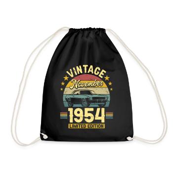 November 1954 70th Anniversary Car - Drawstring Bag - black - Front