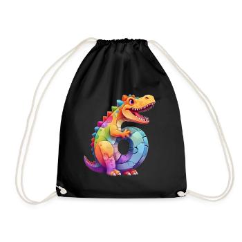 DINO 6 ANS DINOSAURE NUMÉRO 6E ANNIVERSAIRE - Sac de sport léger - noir - Devant