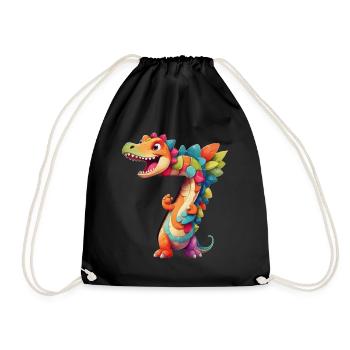 DINO 7 ANS DINOSAURE NUMÉRO 7E ANNIVERSAIRE - Sac de sport léger - noir - Devant
