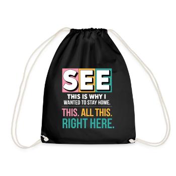 Voir C’est pourquoi je voulais rester à la maison Introv drôle - Sac de sport léger - noir - Devant