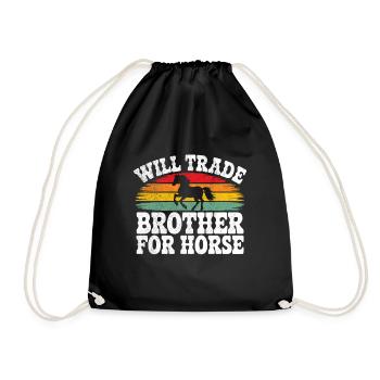 Wird Bruder gegen Horse Girls tauschen - Turnbeutel - Schwarz - Vorne