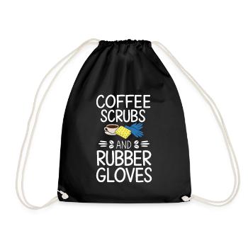 Kaffee-Peelings Und Gummihandschuhe Krankenschwestern - Turnbeutel - Schwarz - Vorne