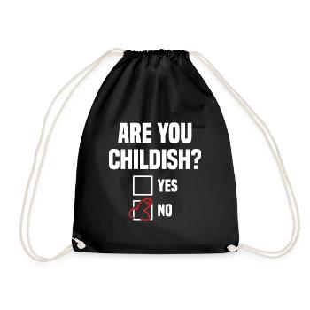 Êtes-vous enfantin ? Non Drôle Adulte Humour - Sac de sport léger - noir - Devant
