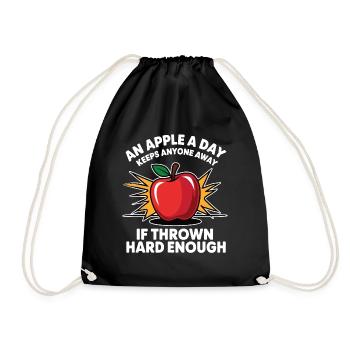 Une pomme : une journée éloigne tout le monde - Sac de sport léger - noir - Devant