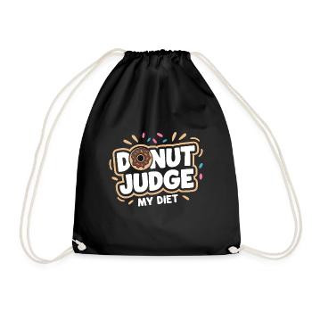 Donut-Richter meine Diät Lustiger Donut-Liebhaber Wortspiel - Turnbeutel - Schwarz - Vorne