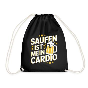 Drinking is my cardio - Drawstring Bag - black - Front