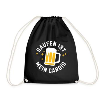 Drinking is my cardio - Drawstring Bag - black - Front