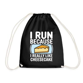 I run because i really like Cheesecake Joggin - Drawstring Bag - black - Front