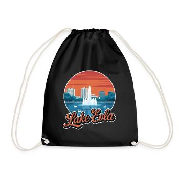 Lake Eola Orlando Florida Urlaub Souvenir - Turnbeutel - Schwarz - Vorne