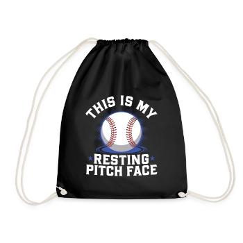 This is my resting Pitch Face Funny Baseball Pun - Drawstring Bag - black - Front