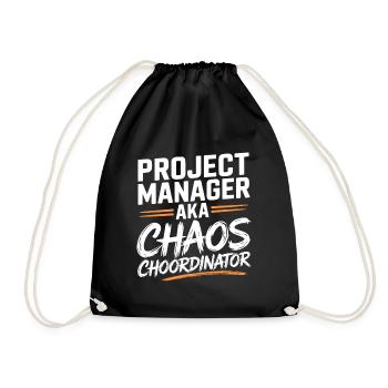 Project Manager aka Chaos Choordinator - Drawstring Bag - black - Front