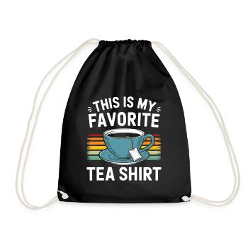 This is my favorite Tea Shirt Tea Lover Funny Pun - Drawstring Bag - black - Front