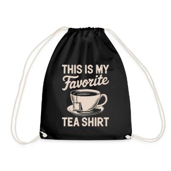 This is my favorite Tea Shirt Tea Lover Funny Pun - Drawstring Bag - black - Front