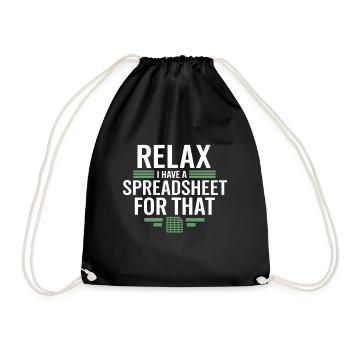 Relax i have a Spreadsheet for that Accountant - Drawstring Bag - black - Front