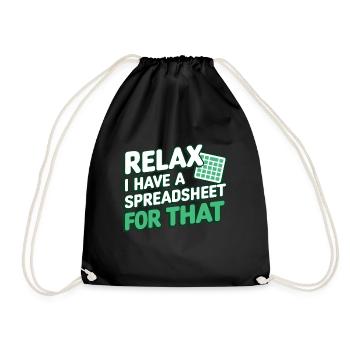 Relax i have a Spreadsheet for that Accountant - Drawstring Bag - black - Front
