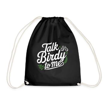 Talk Birdy to me Bird Watcher Jeu de mots Humour - Sac de sport léger - noir - Devant
