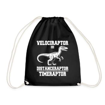 Velociraptor Distanceraptor Timeraptor Dinosaur - Drawstring Bag - black - Front
