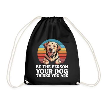 Funny Quote Loves Labrador Dog - Drawstring Bag - black - Front