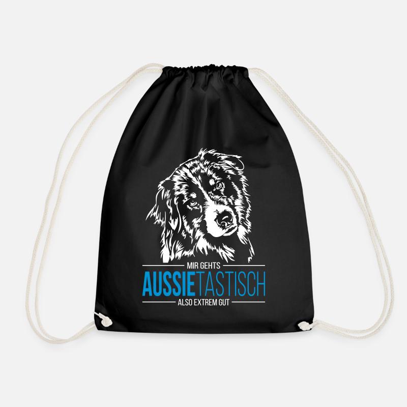 AUSSIETASTISCH Australian Shepherd - Turnbeutel - Schwarz