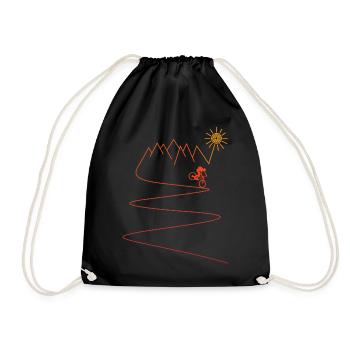 MTB mountain bike cycling - Drawstring Bag - black - Front