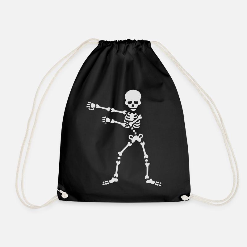 The floss dance flossing backpack boy kid skeleton - Drawstring Bag - black