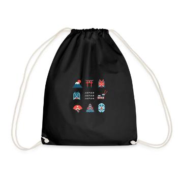 Japan Japan Japan | Japanese motifs - Drawstring Bag - black - Front