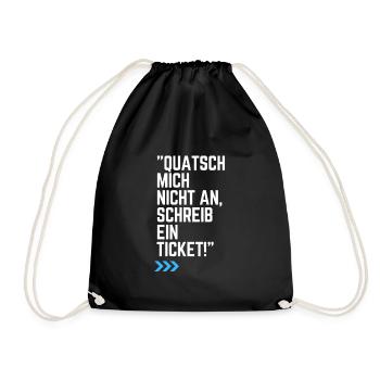 Schreib ein IT Ticket - Turnbeutel - Schwarz - Vorne