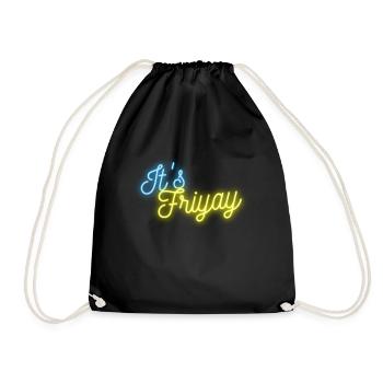It's Friyay néon police turquoise jaune - Weekendvibes - Sac de sport léger - noir - Devant