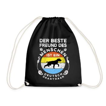 Deutsch Drahthaar und Deutsch Stichelhaar , Hunde - Turnbeutel - Schwarz - Vorne