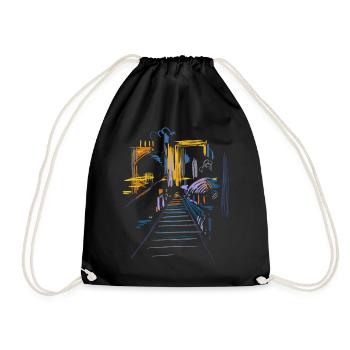 Architecture Abstract - Drawstring Bag - black - Front
