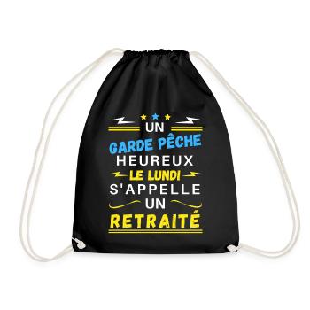 Un garde pêche heureux le lundi s'appelle retraité - Sac de sport léger - noir - Devant