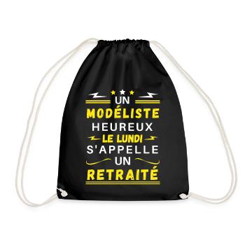 Un modéliste heureux le lundi s'appelle retraité - Sac de sport léger - noir - Devant