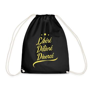 Libéré Délivré Divorcé Homme (jaune) - Sac de sport léger - noir - Devant