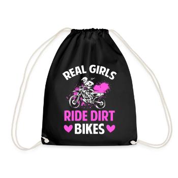 Motocross Motorcyclist Motor Race - Drawstring Bag - black - Front