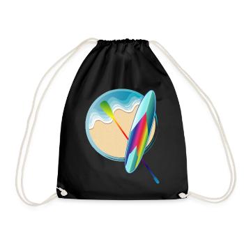 Planche de pagaie debout allongée sur la plage - Sac de sport léger - noir - Devant