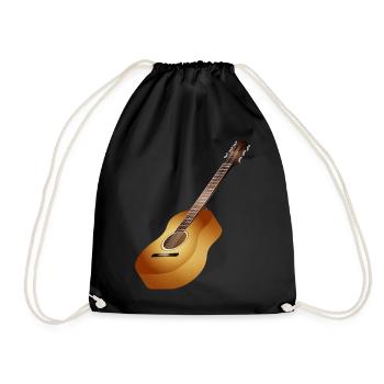 belle guitare acoustique 3D dans des tons chauds - Sac de sport léger - noir - Devant