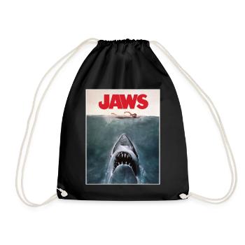 Jaws Film Poster Logo - Drawstring Bag - black - Front