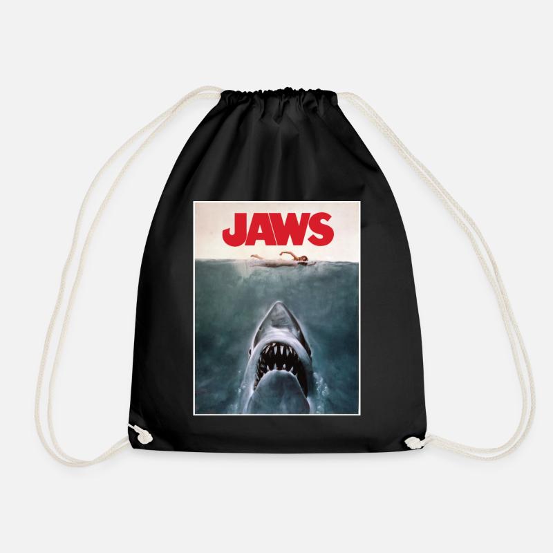 Der Weiße Hai Jaws Filmposter-Logo Mit Hai - Turnbeutel - Schwarz