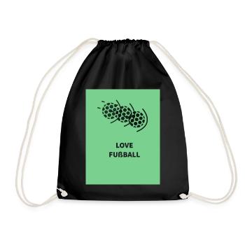Fußball Leidenschaft Motiv - Turnbeutel - Schwarz - Vorne