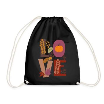 Amour Amour Automne Gratitude Citrouille - Sac de sport léger - noir - Devant