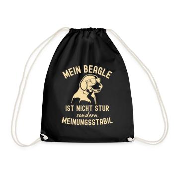 Lustiger Beagle Spruch für Beagle Liebhaber - Turnbeutel - Schwarz - Vorne